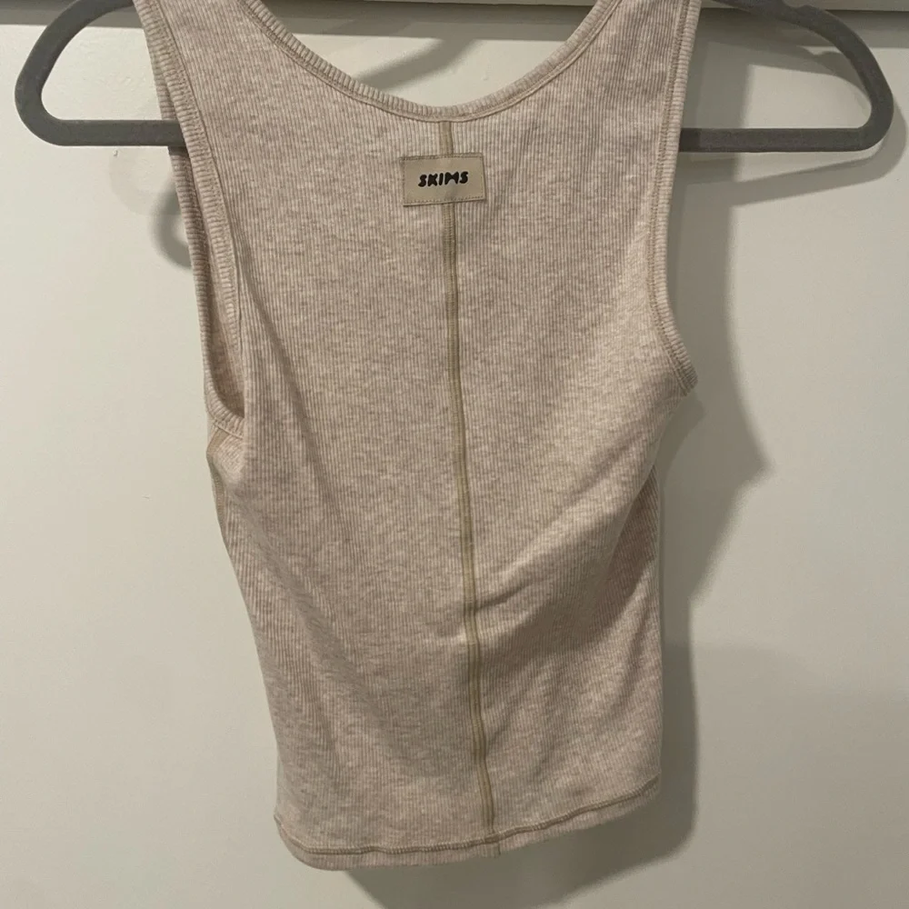 NWT SKIMS Oatmeal Cotton Rib Tank - Picture 3 of 3